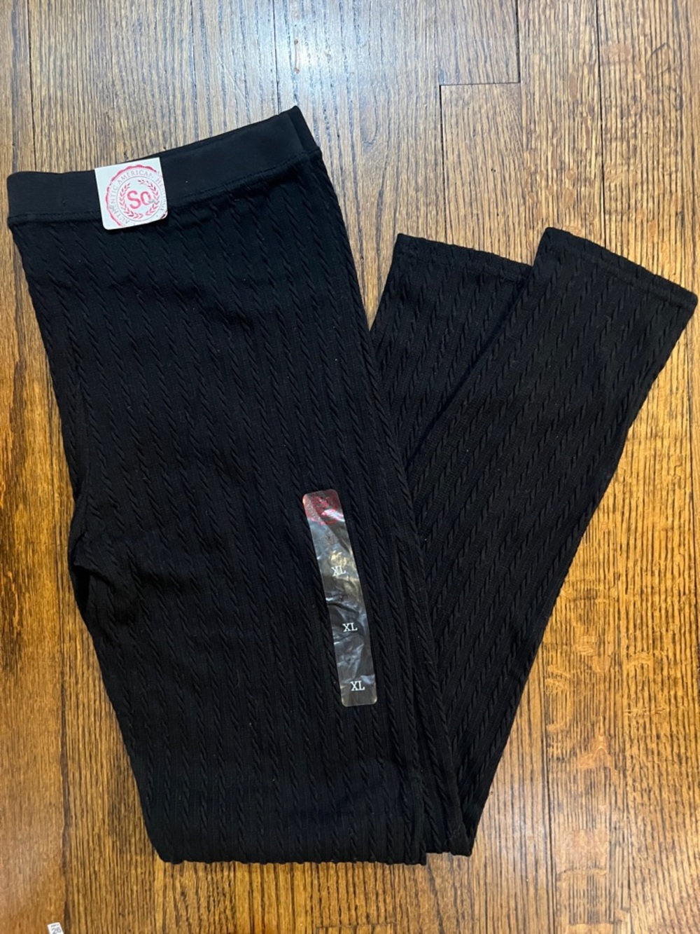 SO Black Cable-Knit Women’s Sweater Leggings Set of 2.